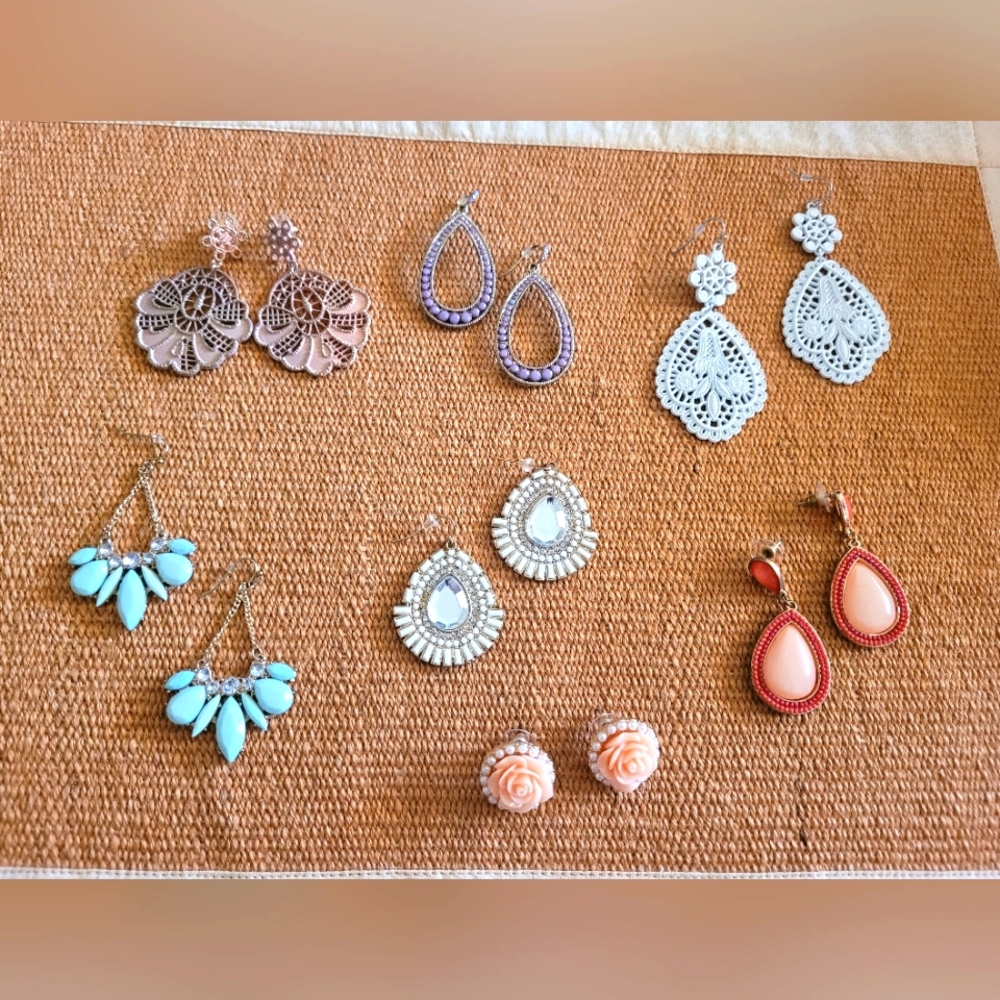 Pastel Colored Fashion Earrings Lot
